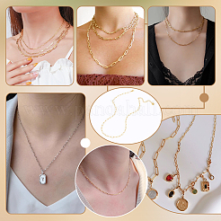 10Pcs 304 Stainless Steel Paperclip Chain Necklaces&nbsp;NJEW-UN0001-79