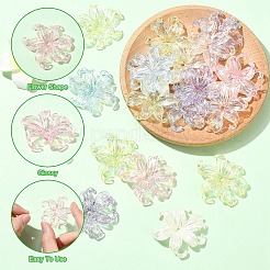10Pcs UV Plating Iridescent Plastic Beads Caps&nbsp;FIND-YW0007-94A