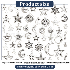 4 Sets 2 Style Tibetan Style Alloy Pendants&nbsp;FIND-HY0002-84