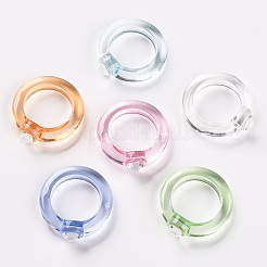 Transparent Acrylic Finger Rings&nbsp;RJEW-T010-07
