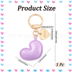 1Pc Imitation Leather Heart Keychain&nbsp;KEYC-CL0001-14B