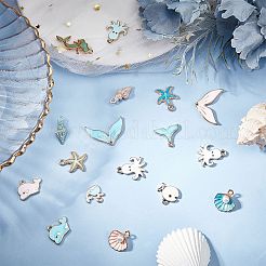 Marine Theme Alloy Enamel Pendants&nbsp;PALLOY-SC0002-78