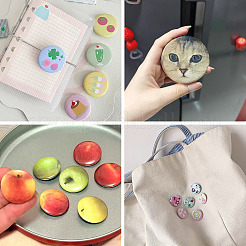 100 Sets 4 Styles Flat Round Sublimation Blank Badge Button Parts&nbsp;DIY-TA0013-64