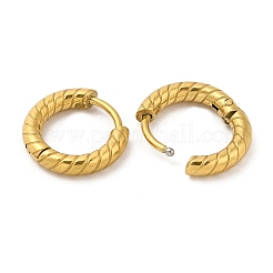 Ion Plating(IP) 304 Stainless Steel Twist Rope Huggie Hoop Earrings&nbsp;EJEW-G374-01A-G