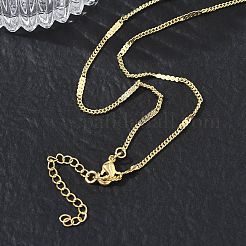 2MM Brass Curb Chain Necklaces for Women&nbsp;KK-CBA4FD4-15G