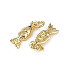 Brass Micro Pave Cubic Zirconia Charms&nbsp;KK-Z120-01G-02