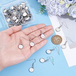 60Pcs 304 Stainless Steel Earring Hooks&nbsp;STAS-BBC0009-93B
