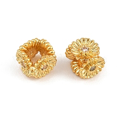 Brass Micro Pave Clear Cubic Zirconia Beads&nbsp;CU-CBA6A75-34G