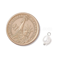 Natural Cultured Freshwater Pearl Rice Charms&nbsp;PALLOY-JF04187-01