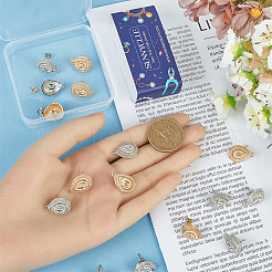 10 Pairs 2 Color Alloy Teardrop Stud Earring Findings&nbsp;PALLOY-SC0004-33