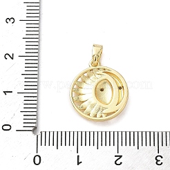 Brass Micro Pave Cubic Zirconia Pendants&nbsp;KK-P334-29G