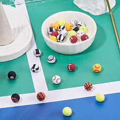 Handmade 8 Ball Polymer Clay Beads&nbsp;CLAY-TA0001-84B