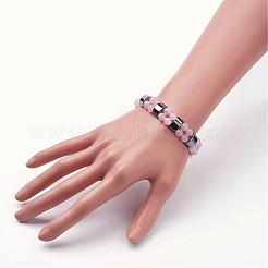 Natural Rose Quartz Stretch Bracelets&nbsp;BJEW-JB02837-01