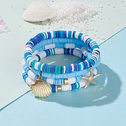 4Pcs 4 Styles Polymer Clay Heishi Beads Stretch Bracelets Sets&nbsp;BJEW-JB05908