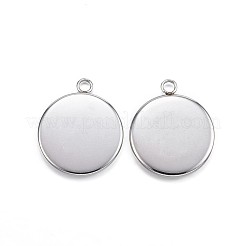 Tarnish Resistant 304 Stainless Steel Pendant Cabochon Settings&nbsp;STAS-G127-13-14mm-P