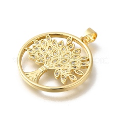 Rack Plating Brass with Cubic Zirconia Pendants&nbsp;KK-Z086-11G-01