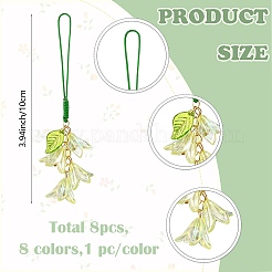 8Pcs Acrylic Mobile Straps&nbsp;HJEW-SZ00112