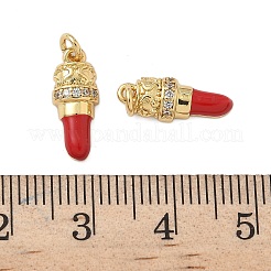Brass Micro Pave Cubic Zirconia Pendants&nbsp;KK-P325-41G