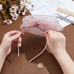 Fascinators Flower Mesh Feathers Organza Hat on a Hair Band Party Headwear for Girls and Women&nbsp;OHAR-WH0014-19A