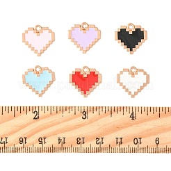 48Pcs 6 Colors Alloy Enamel Pendants&nbsp;ENAM-FS0003-60