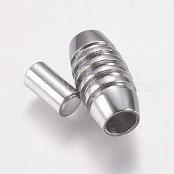 Tarnish Resistant 304 Stainless Steel Magnetic Clasps with Glue-in Ends&nbsp;STAS-F149-02P-B