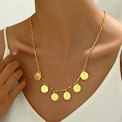 Fashionable Vintage Brass Coin Tassel Pendant Necklaces for Women&nbsp;YL5413