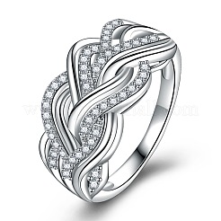 Brass Micro Pave Cubic Zirconia Finger Rings&nbsp;FS-WG45EDE-02