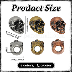 3Pcs 3 Colors Brass Beads&nbsp;KK-FG0001-21