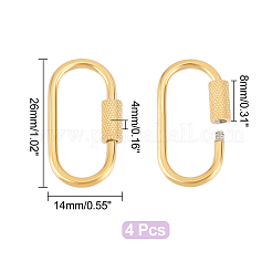Ion Plating(IP) 304 Stainless Steel Screw Carabiner Lock Charms&nbsp;STAS-UN0047-24G