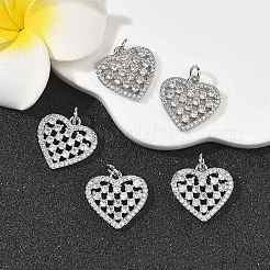 SHEGRACE Brass Micro Pave Clear Cubic Zirconia Pendants&nbsp;XGRQ2C704-412P