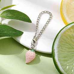 Strawberry Opaque Resin Pendants Decorations&nbsp;HJEW-JM01864-02