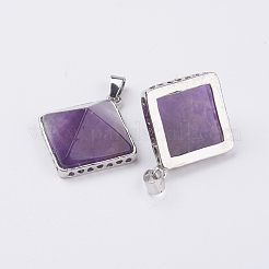 Natural Amethyst Pendants&nbsp;G-E442-02F