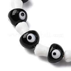 Handmade Evil Eye Lampwork Beads Strands&nbsp;LAMP-S069-01B