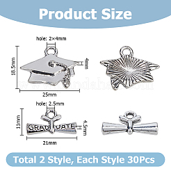 60Pcs 2 Styles Tibetan Style Alloy Pendants&nbsp;FIND-HS0002-36