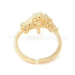 Clear Cubic Zirconia Tree of Life Cuff Ring&nbsp;RJEW-K235-05G