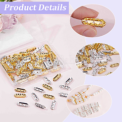 100Pcs 2 Colors Alloy Crystal Rhinestone Spacer Bars&nbsp;ALRI-SC0001-61A