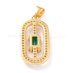 Real 18K Gold Plated Brass Micro Pave Cubic Zirconia Pendants&nbsp;ZIRC-L100-083G-02