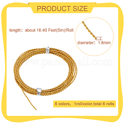 6 Roll 6 Colors Aluminum Wire&nbsp;ALUM-BC0001-75B