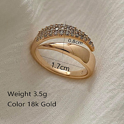 Zinc Alloy with Crystal Rhinestone Cuff Rings for Women&nbsp;FS-WG0398A-01