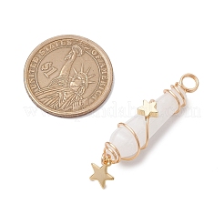 3Pcs 3 Styles Natural Quartz Crystal Pointed Copper Wire Wrapped Faceted Bullet Big Pendants&nbsp;PALLOY-JF03572-01