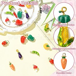 20Pcs 10 Styles Alloy Enamel Pendants&nbsp;ENAM-CJ0007-20