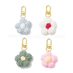 4Pcs Flower Handmade Cotton Knitting Pendant Decorations&nbsp;HJEW-JM03697