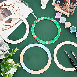 Unfinished Wooden Pieces Rings Shape&nbsp;DIY-WH0349-06