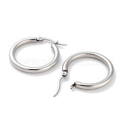 Non-Tarnish Ring 304 Stainless Steel Hoop Earrings for Women Men&nbsp;EJEW-B049-01B-P