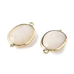 Natural Moonstone Faceted Oval Connector Charms&nbsp;G-H323-02G-10