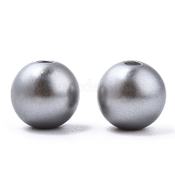 Spray Painted ABS Plastic Imitation Pearl Beads&nbsp;OACR-T015-05B-02