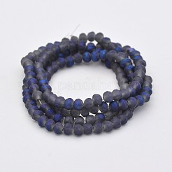 Full Rainbow Plated Faceted Rondelle Glass Beads Strands&nbsp;EGLA-J054-4x3mm-FR04