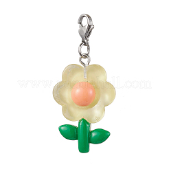 Translucent Resin Flower Pendant Decorations&nbsp;HJEW-JM01891