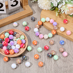 100Pcs UV Plating Opaque Acrylic Beads&nbsp;MACR-PA0001-64