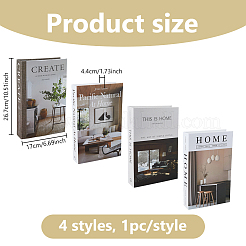 4Pcs 4 Colors Paper Fake Book Model Simulation Book&nbsp;AJEW-DC0003-62